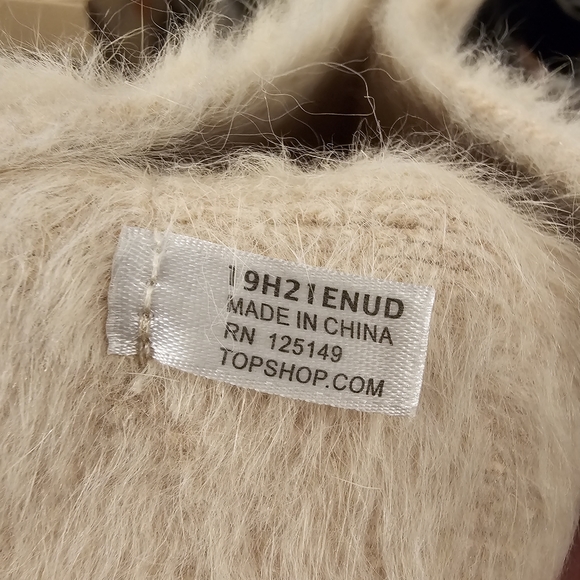 Topshop ivory beige fur winter tunic cap - Picture 2 of 2